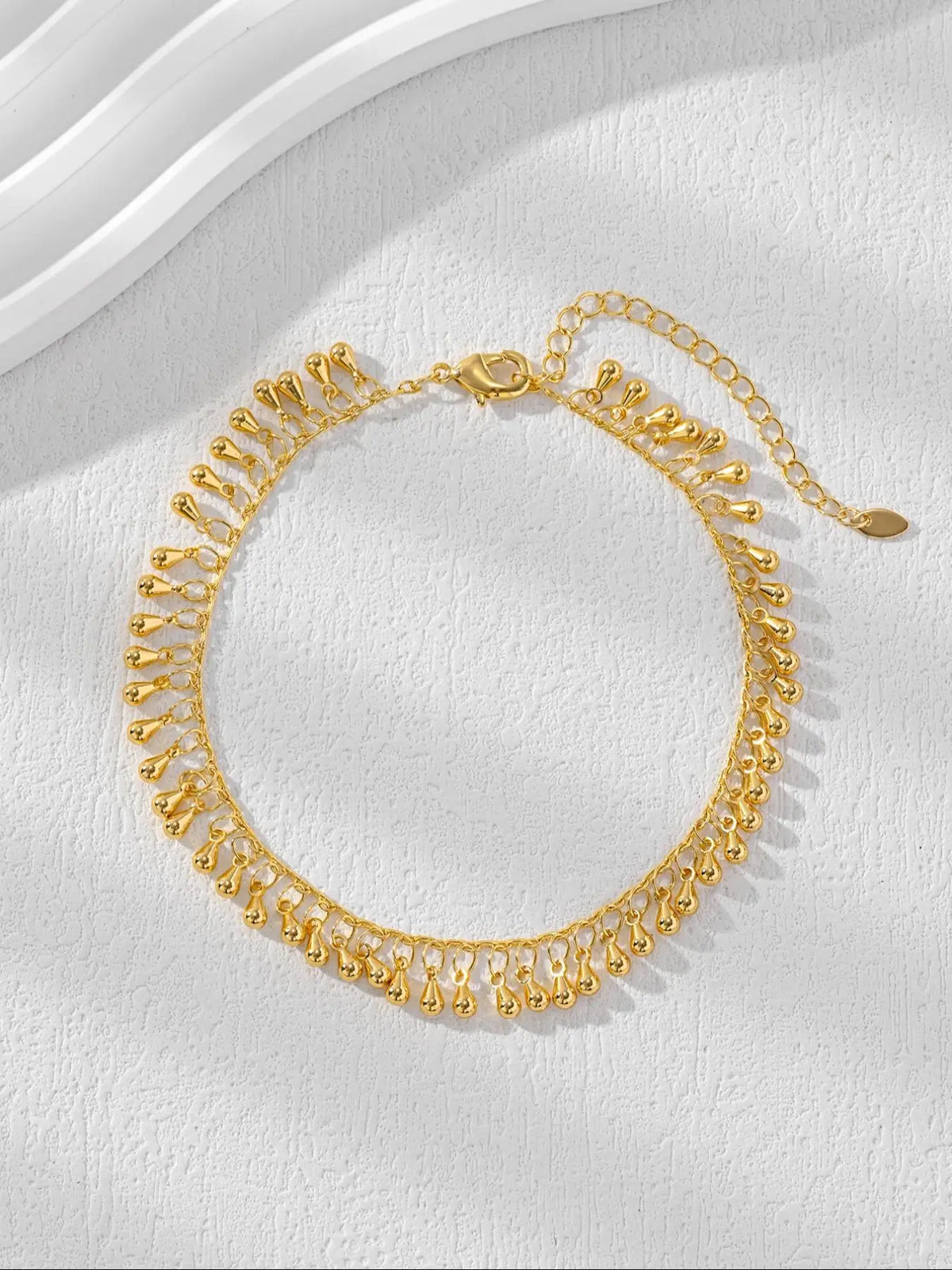 Women's Elegant Water Drop Design Anklet, Boho Style Tassel Decor Anklet for Beach Party Vacation, Fashion Accessories for Daily Wear