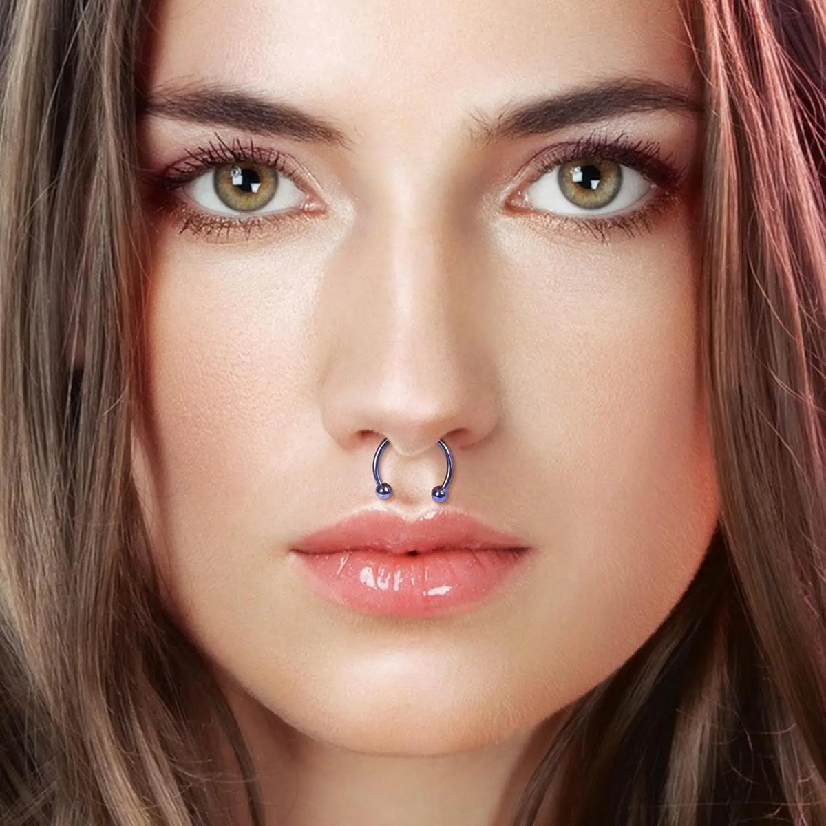 48-Piece Nose Piercing Kit for Women, 14G-18G 316L Stainless Steel Multi-Color Body Jewelry - Horseshoe Hoops, Helix Pierced Ring, Cartilage Stud, Eyebrow Ring, Rose Gold Unisex Septum Accessories
