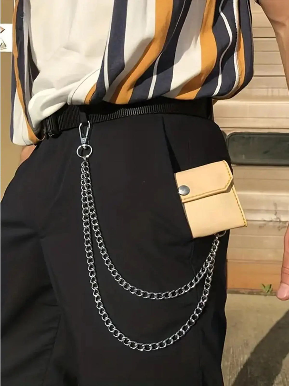 Punk Style Chain Design Pants Belt, Fashionable Double Layered Waist Chain for Jeans Trousers, Trendy All-match & Exquisite Belt for Birthday Gift, Chain Belts, Chain Accessory, Waist Jewelry