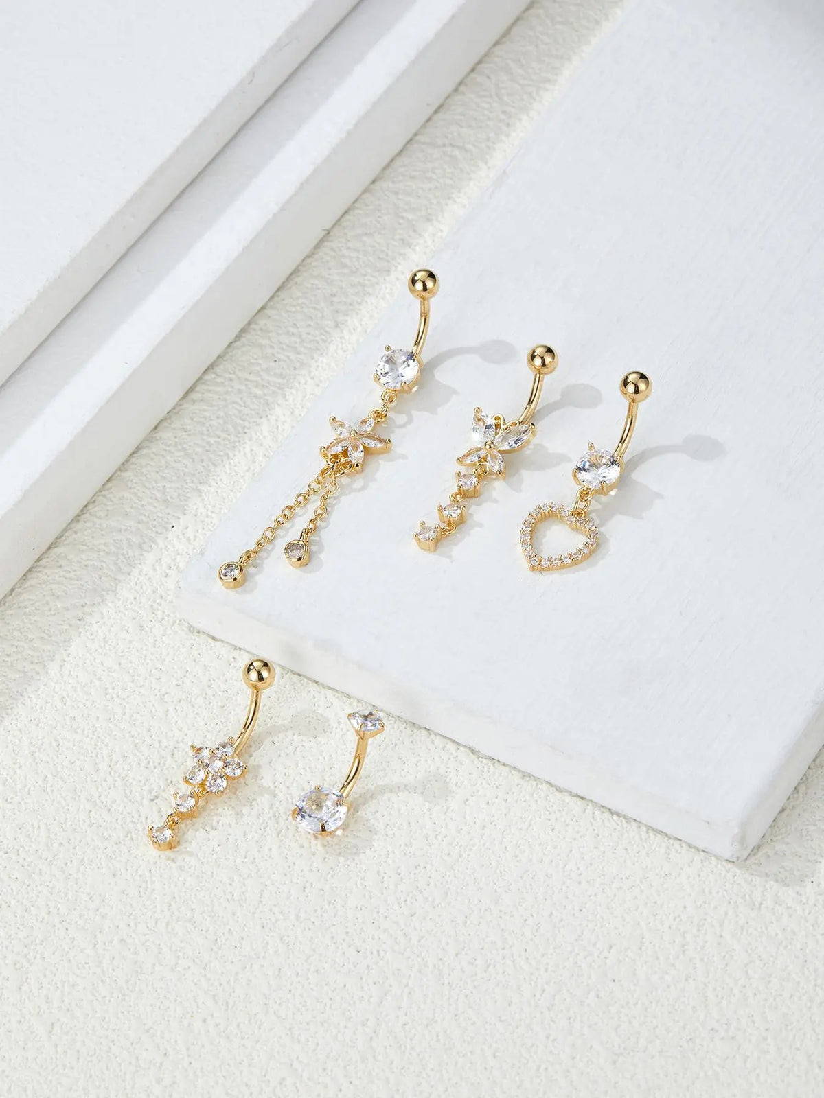 Women's Elegant Rhinestone Decorated Belly Rings, Navel Piercing Jewelry, Trendy Belly Button Jewelry, Fashion for Daily Wear & Party, Versatile Exquisite Jewelry, Ideal Birthday Gift, Belly Piercings