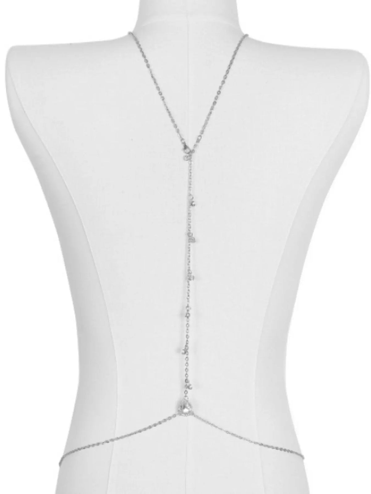Rhinestone Decor Back Chain Necklace, Bling Chain, Fashion Body Jewelry for Party, Daily Clothing Decor, Trendy All-match & Exquisite Jewelry for Birthday Gift