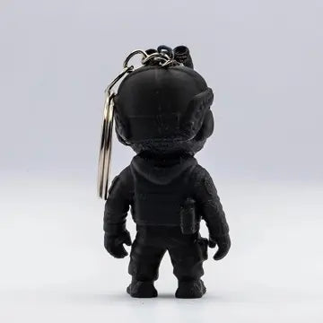 Creepy Cute 3D Printing Gothic Figure Keychain - Quirky Goth Charm with Gothic Ghost Look, Skull Face, Helmet Accent, Funky Collectible Bag Pendant Accessory for Keys, Backpacks