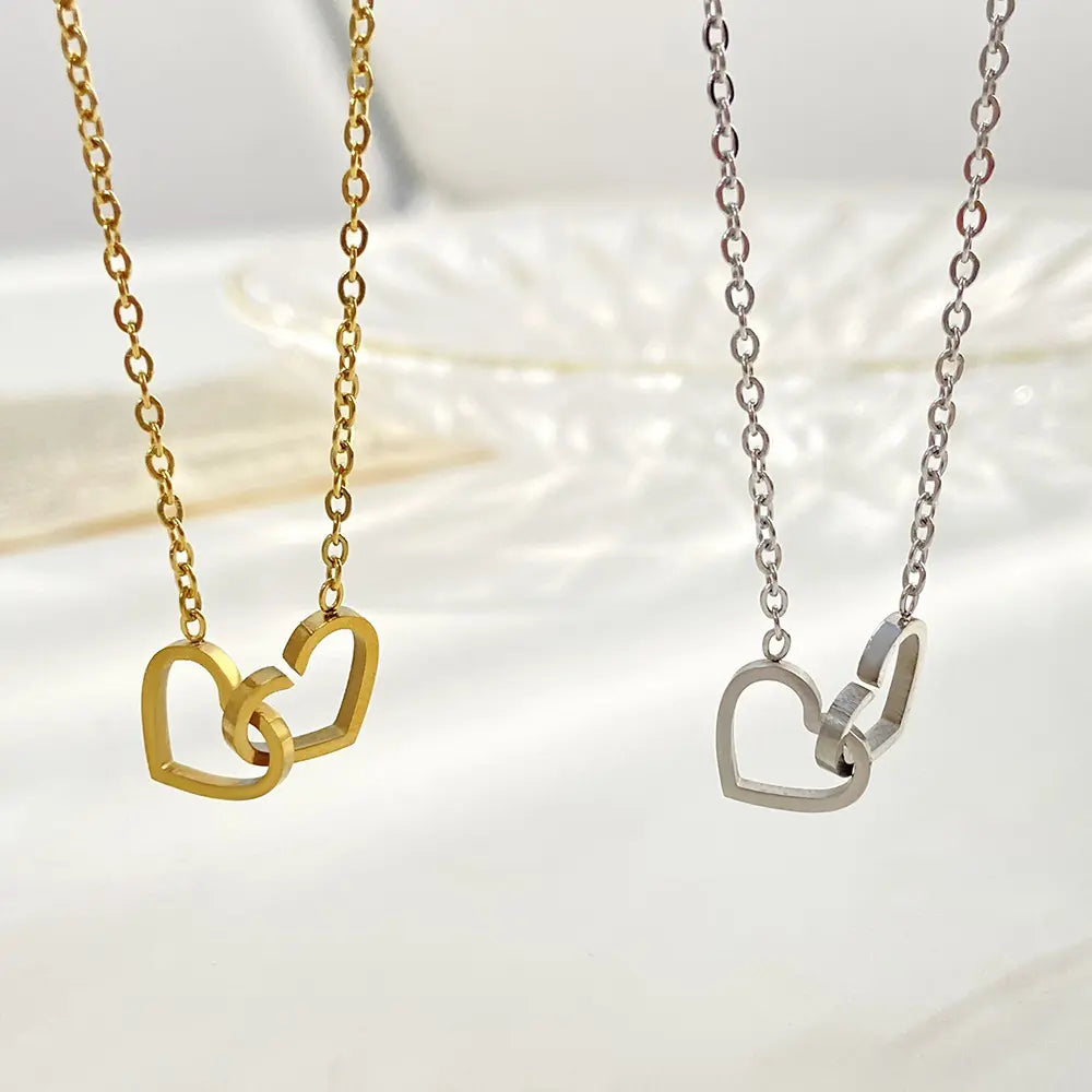 Women's Adjustable-Length Hollow Heart Double Love Artificial Gemstone Anklet - Cute Girly Aesthetic Chain Jewelry for Daily Accessorizing, Heart Artificial Gemstone Bracelets & Anklets