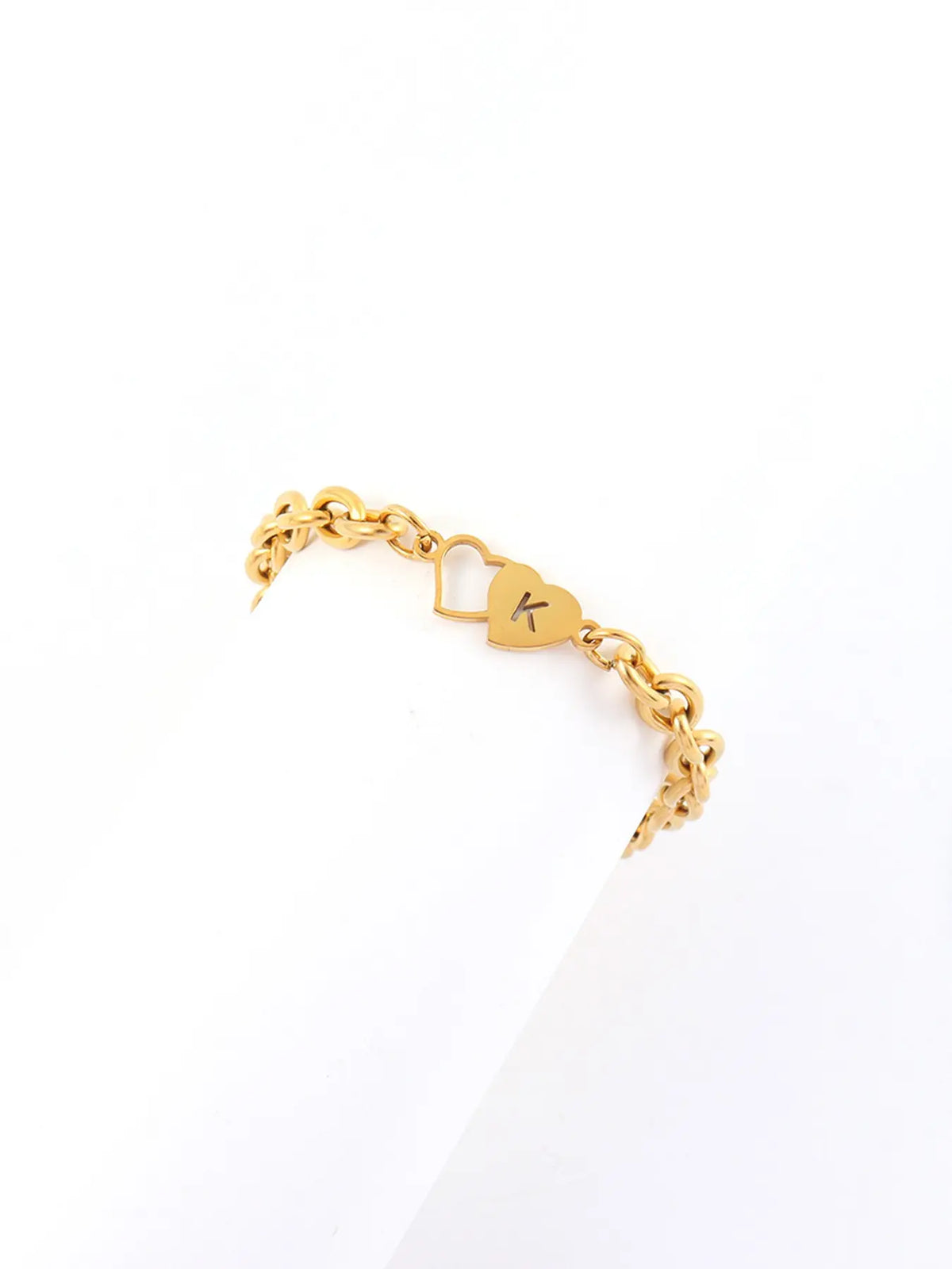 Women's Stainless Steel Ankle Chain, Fashionable Heart Letter Design, Casual Style, All Seasons Wear, No Choking Hazard