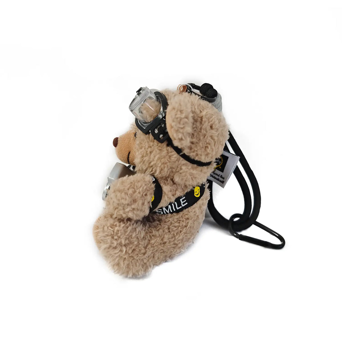 Unisex Cute Bear Plush Bag Pendant Keychain - Bag Charm with Flash Camera & Glass, Whimsical Functional Accessory for Handbags, Luggage to Express Style