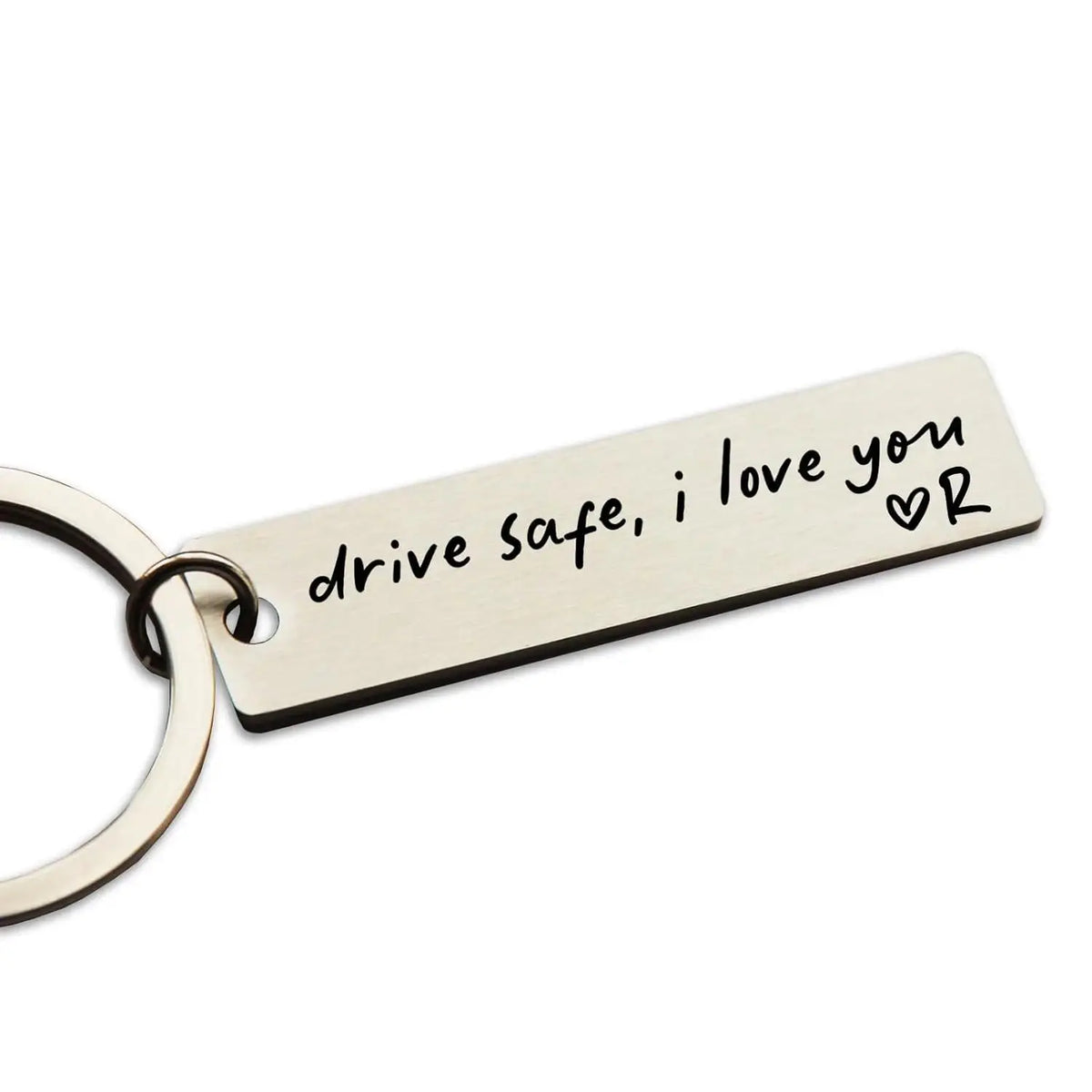 【Father's Day Gift】Personalized Safe Driving Keychain, Engraved I Love You Stainless Steel Key Ring, Thoughtful Driving Safety Gift For Husband Boyfriend Brother And New Driver Daily Car Accessory