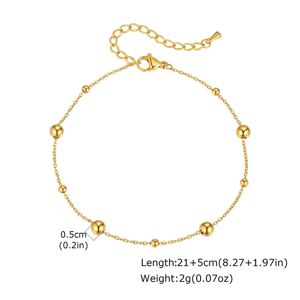 Women's Boho Ball Beads Ankle Chain Bracelet - Gold-Plated Stainless Steel, Waterproof Summer Beach Foot Jewelry, Christmas Birthday Prom Gift for Grandma, Mother Accessory