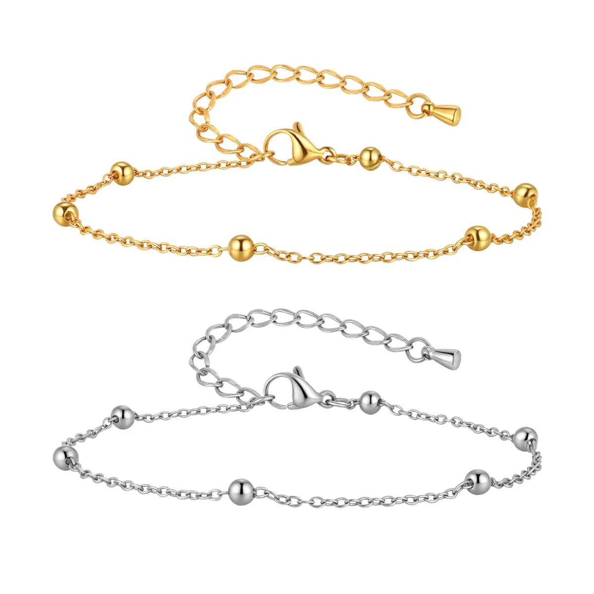 Women's Boho Ball Beads Ankle Chain Bracelet - Gold-Plated Stainless Steel, Waterproof Summer Beach Foot Jewelry, Christmas Birthday Prom Gift for Grandma, Mother Accessory