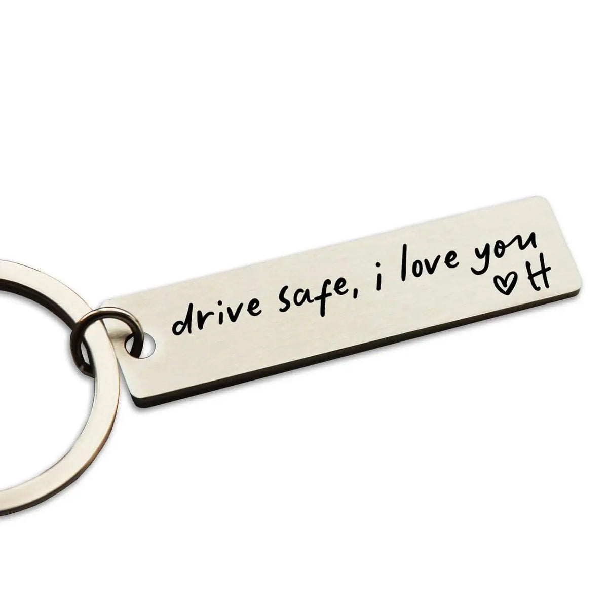 【Father's Day Gift】Personalized Safe Driving Keychain, Engraved I Love You Stainless Steel Key Ring, Thoughtful Driving Safety Gift For Husband Boyfriend Brother And New Driver Daily Car Accessory