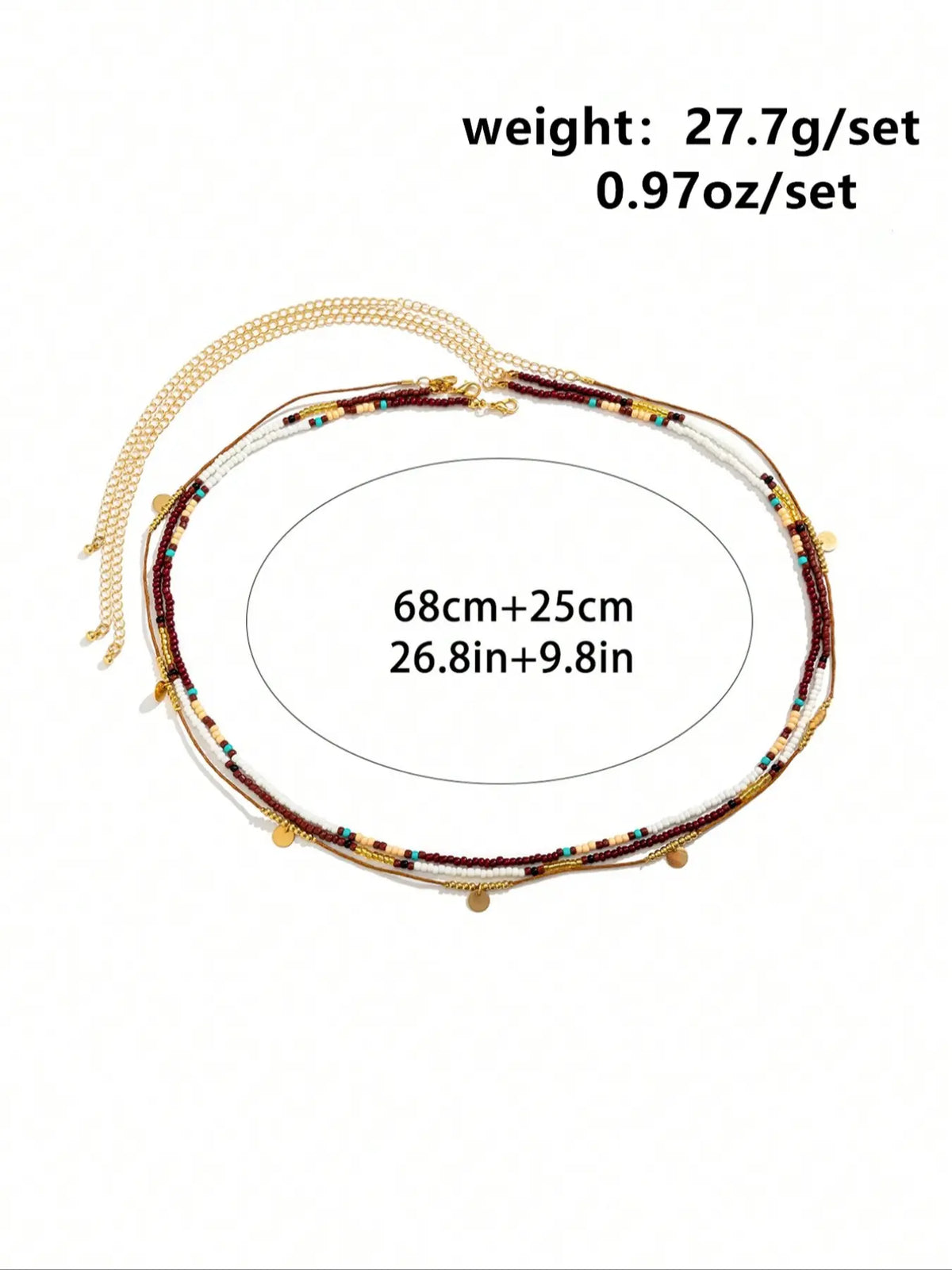 Boho Style Women's Waist Chain Set, Waist Beads, 3-Piece Beaded Sequins Pendant Chains, Fashionable Daily & Party Wear Accessories, Vintage Body Jewelry, African Waist Jewelry, Body Jewellery