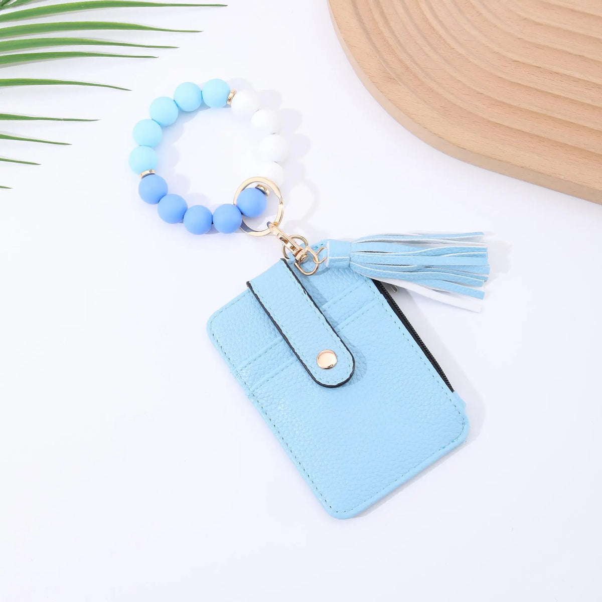 Holeapmo Boho Style Beaded & Tassel Decor Keychain, Fashionable Silicone Beaded Keychain for Women & Girls, Trendy All-match Keychain for Birthday Gift