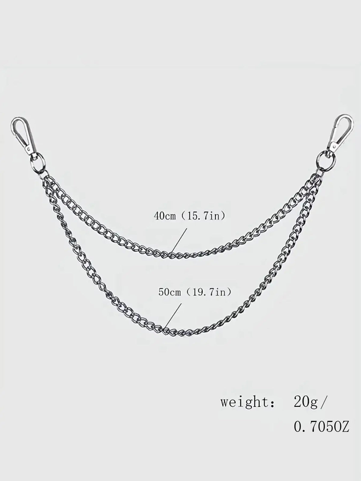 Punk Style Chain Design Pants Belt, Fashionable Double Layered Waist Chain for Jeans Trousers, Trendy All-match & Exquisite Belt for Birthday Gift, Chain Belts, Chain Accessory, Waist Jewelry