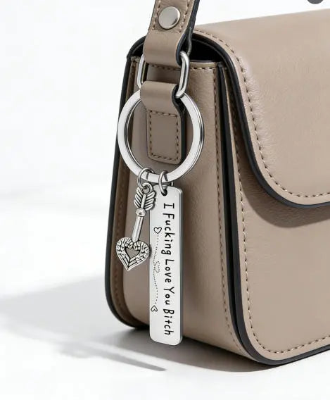 Best Friend Keychain for Women, Stainless Steel Key Chain Engrave I Fking Love You Bith Birthday Christmas Friendship Gift for Bestie Best Friends Female Bff