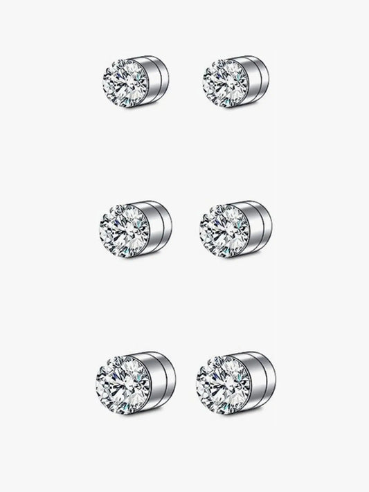 6pcs Unisex Punk Style Rhinestone Nose Rings Set, Nose Rings Hoops, Trendy Simple Nose Rings, Fashionable Body Jewelry for Men & Women for Party Decoration, Nose Piercing Jewelry