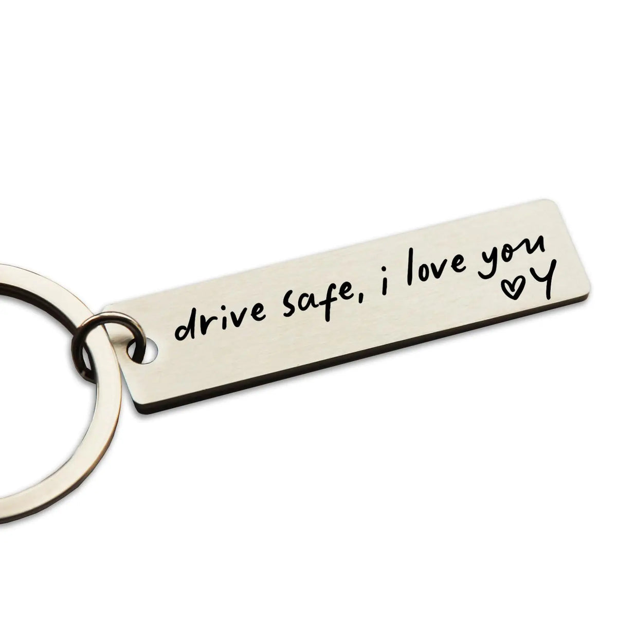 Drive Safe I Love You Initial Personalized Stainless Steel Keychains – Romantic Valentine's Gift, Keychains for Women & Men, Keychain for Car Keys, Thoughtful New Driver Gift