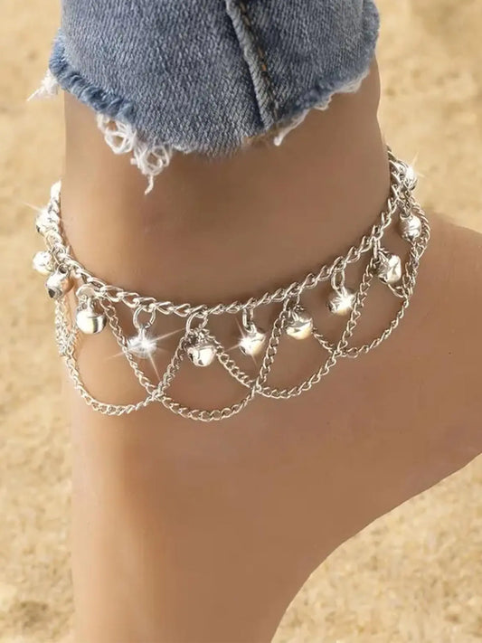 Women's Elegant Bells & Chain Design Anklet, Fashionable Body Jewelry for Party, Daily Clothing Decor, Trendy All-match & Exquisite Jewelry for Birthday Gift, Trendy Jewellery Accessories, Versatile Accessory, Wearable Jewelry