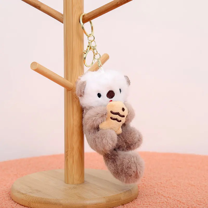2pcs/3pcs Kawaii Otter Plush Toy Keychain - Aesthetic Animal Pendant Charm, Key Chain Decorations, Soft Stuffed Doll Accessory, Whimsical Quirky Gifts, Gifts for Girlfriend, Kawaii Fashion Accessories