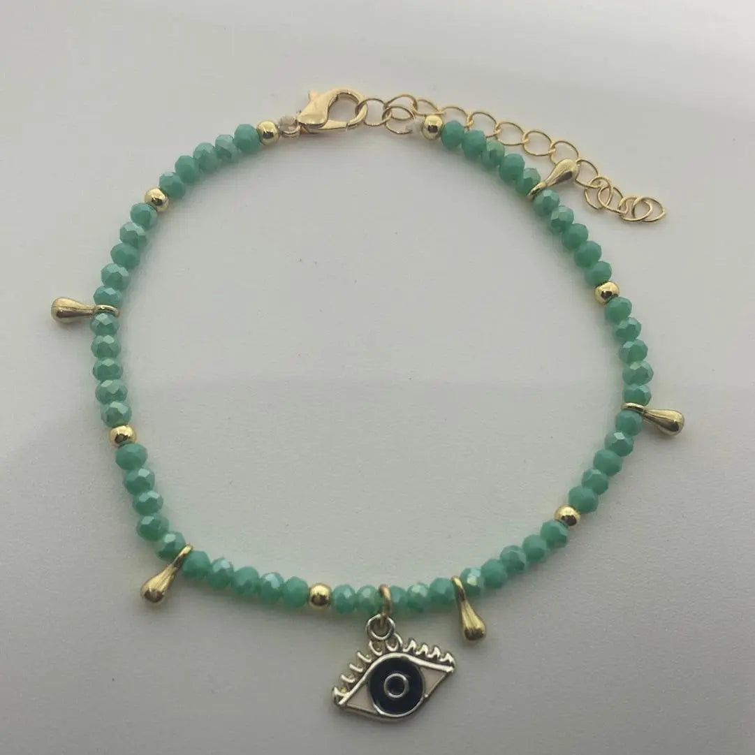 Green Evil Eye Anklet