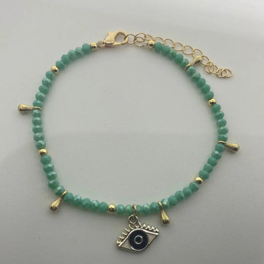 Green Evil Eye Anklet
