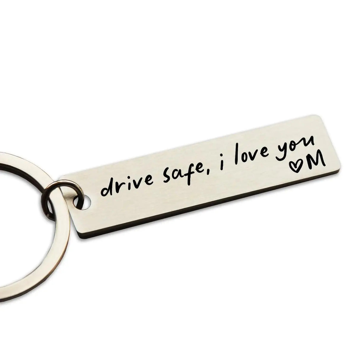 【Father's Day Gift】Personalized Safe Driving Keychain, Engraved I Love You Stainless Steel Key Ring, Thoughtful Driving Safety Gift For Husband Boyfriend Brother And New Driver Daily Car Accessory