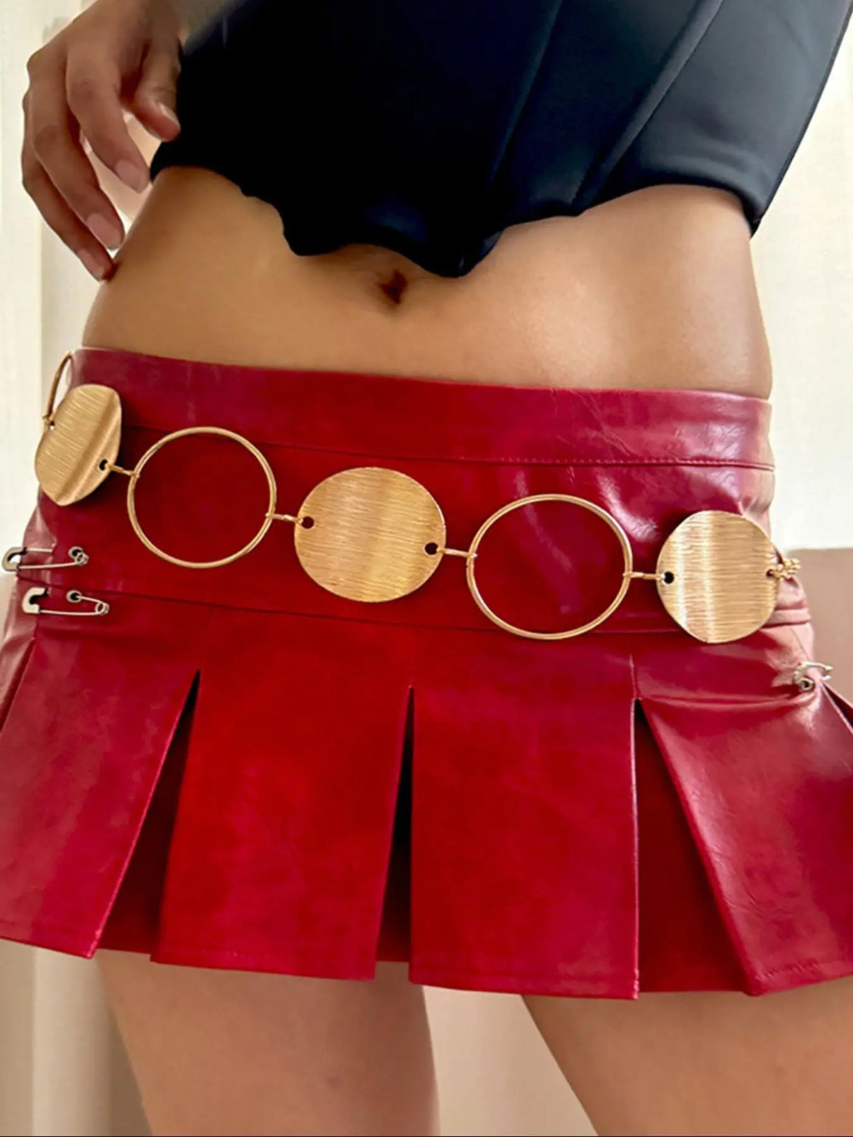 Women's Minimalist Elegant Zinc Alloy Metal Body Chain with Round Detail, Trendy Versatile and Exquisite Body Jewelry, Perfect Birthday Gift, Adjustable Waist Chain Belly Chain