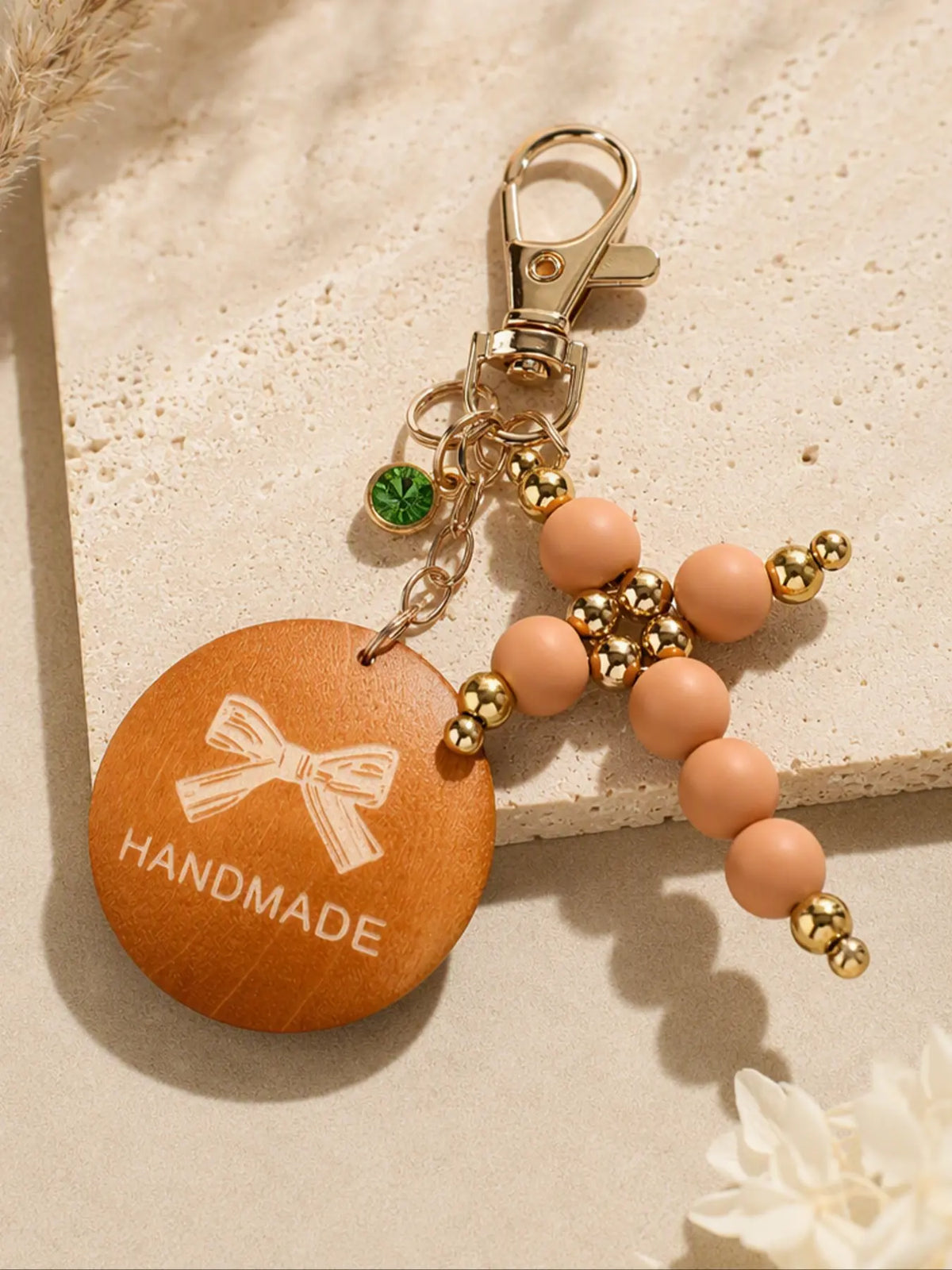 Christian Bible Cross Keychain, Mother's Day Gift for Mom, Faith Beaded Wristlet Keychain, Religious Boho Bag Charm, Key Charms, 1 Count