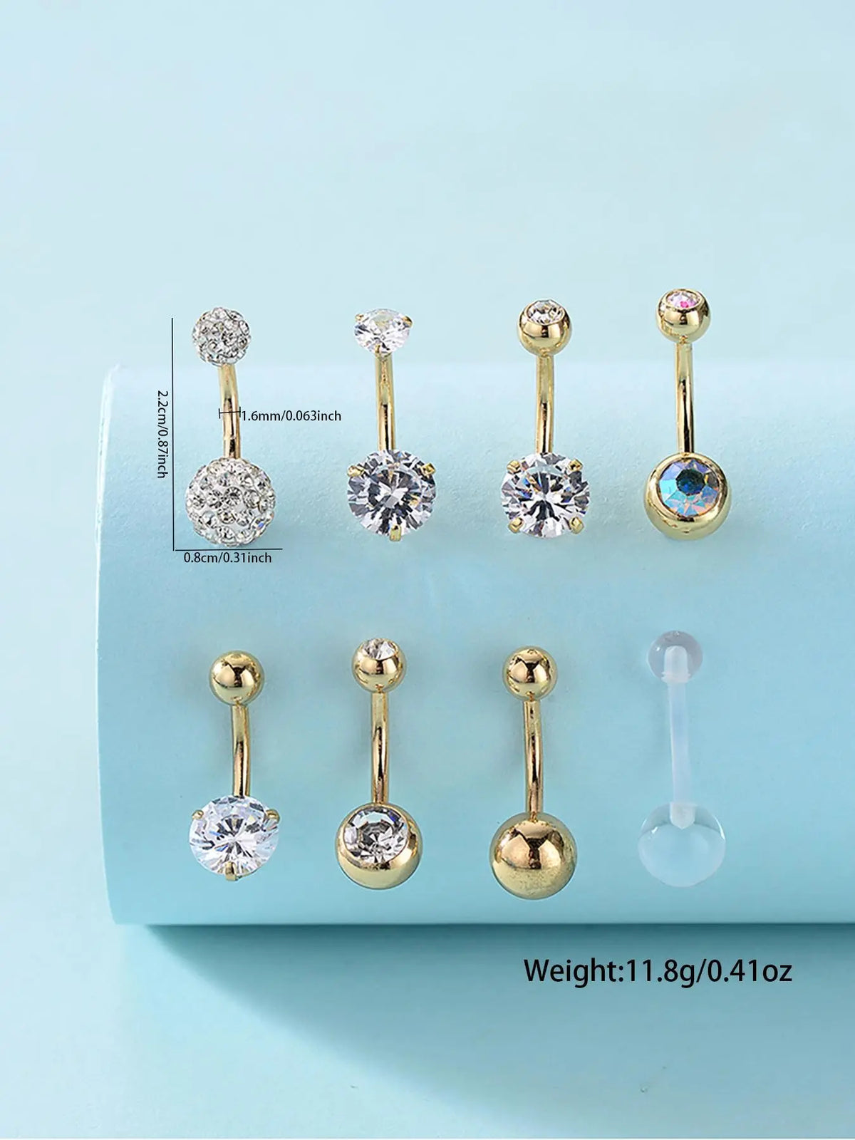 Women's Elegant Minimalist Belly Rings, Trendy Exquisite Belly Piercing Jewelry, Belly Button Jewelry, Chic Body Jewelry for Party Decor for Birthday Gift, Cubic Zirconia, Body Jewellery