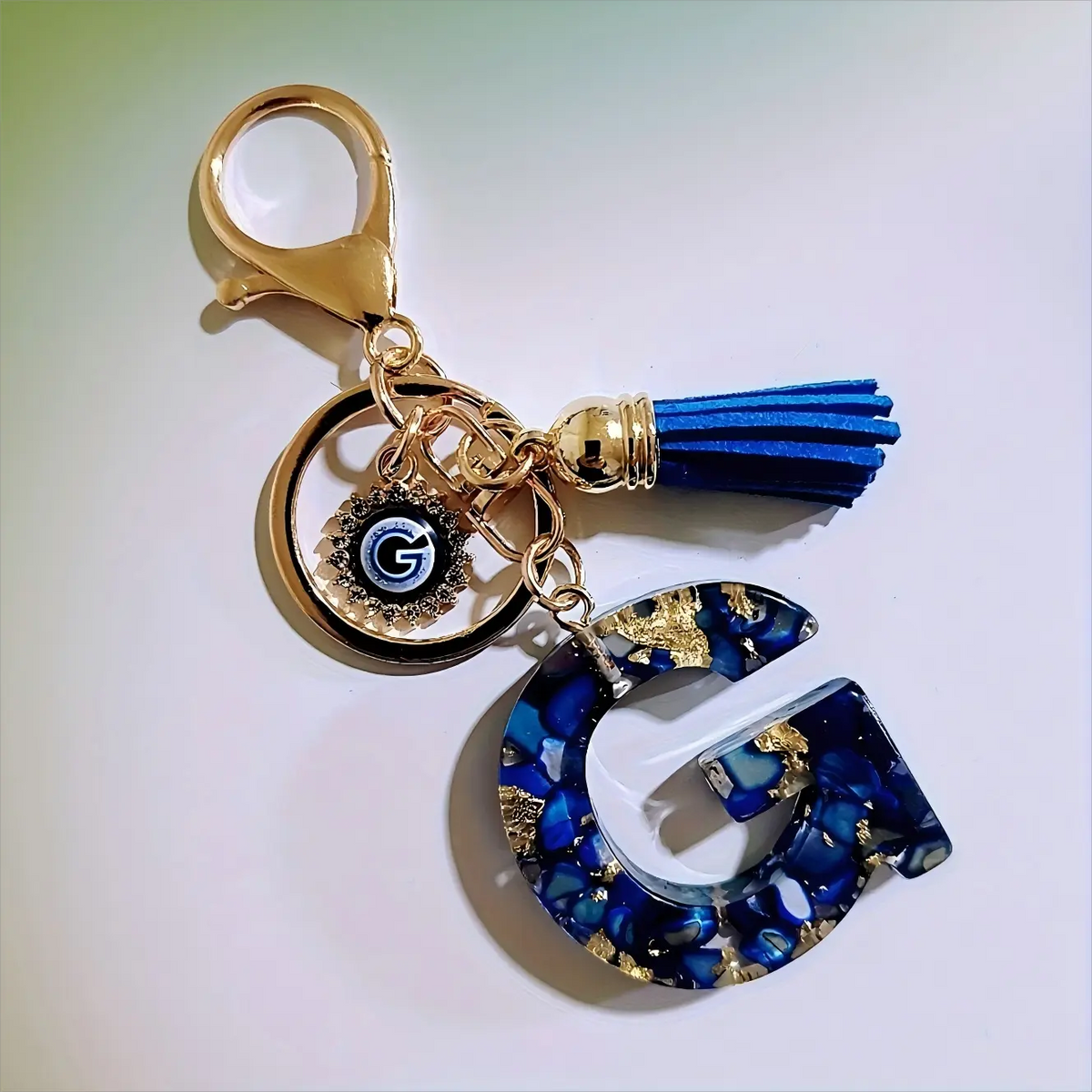 Women's Boho Alloy Alphabet Resin Letter Keychain - Aesthetic Keychain, Evil Eye Graphic, Tassel Accent, Bag Chains, Bag Charm Styling, Car & Purse Accessory