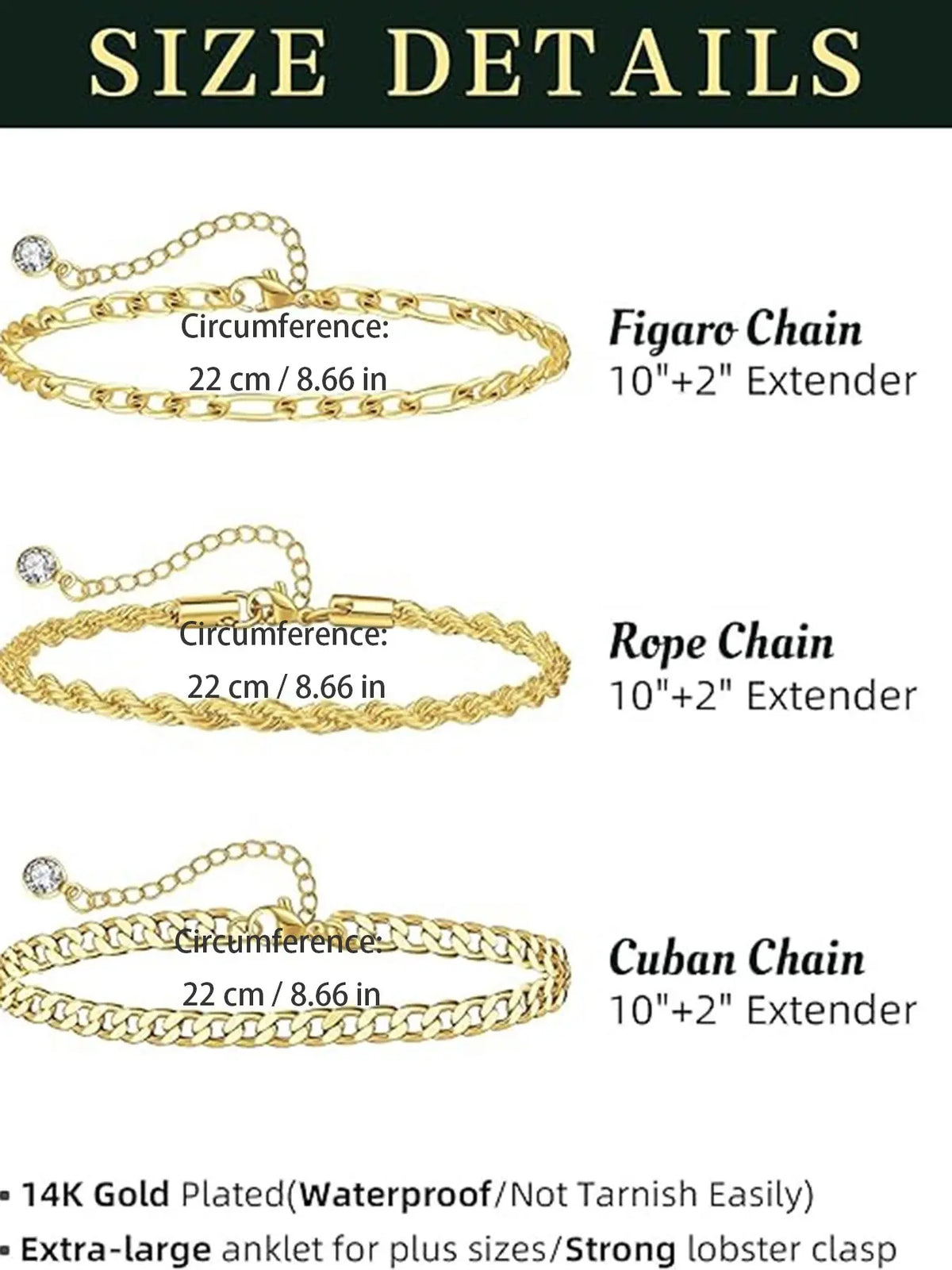 3-Piece Anklet Set: Flat Snake Chain, Fried Dough Twist Chain, and Twisted Chain — Stylish Beach & Vacation Foot Jewelry, Fashionable Jewelry for Women, Summer Jewelry, Fashion Accessories, Jewellery, Fashionable Accessory