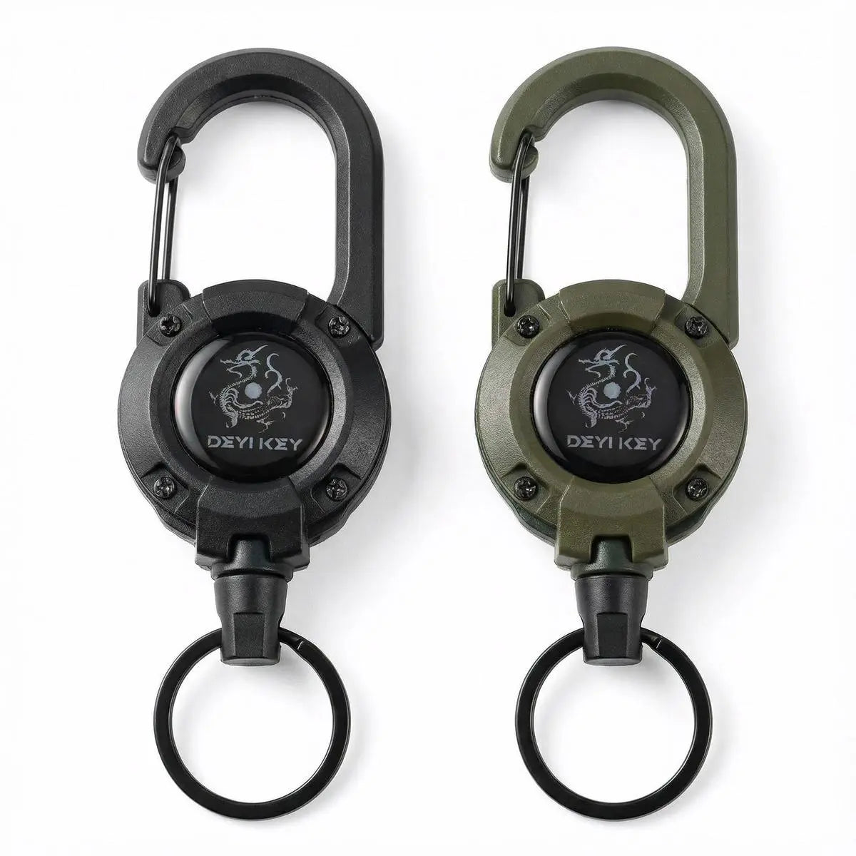 Unisex Retractable Carabiner Keychain Accessory - 64cm Steel Wire Cable, Heavy-Duty Anti-Loss Security Tool, Clip-On Belt Clip, Chain-Attached EDC for Sports, Outdoor Activities