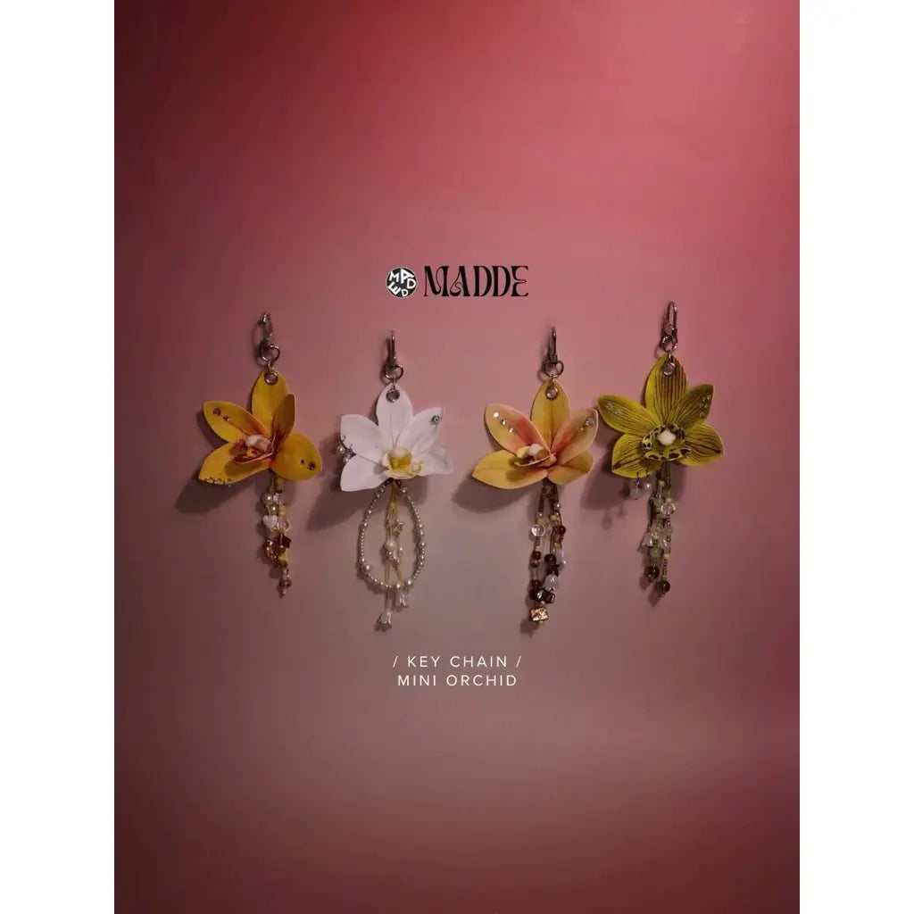 [NEW] Handcrafted Mini Orchid Bag Charm – Cute Floral Keychain