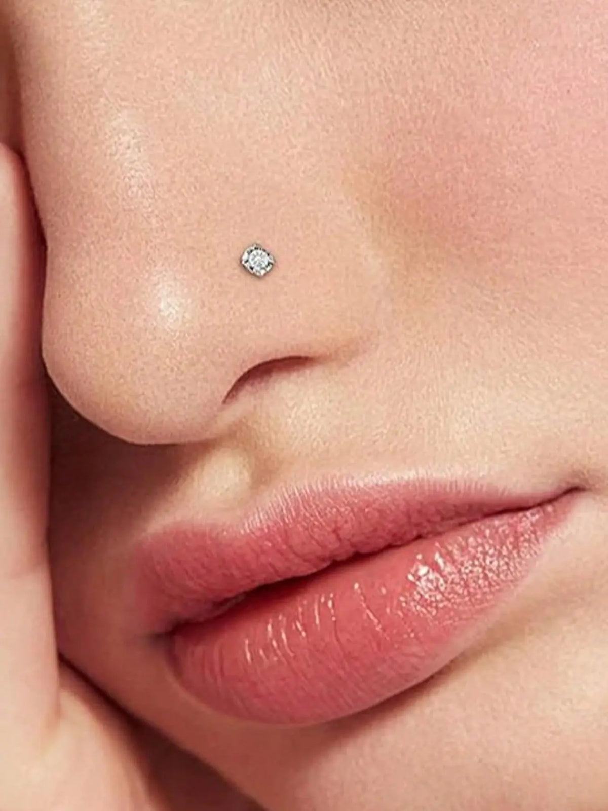 10 Pcs Stainless Steel Hoop Nose Rings, 3mm Zircon Claw Nose Jewelry, Body Jewelry, Punk Style Piercing Accessories, Unisex Daily Wear, All Seasons, Nose Rings Hoops