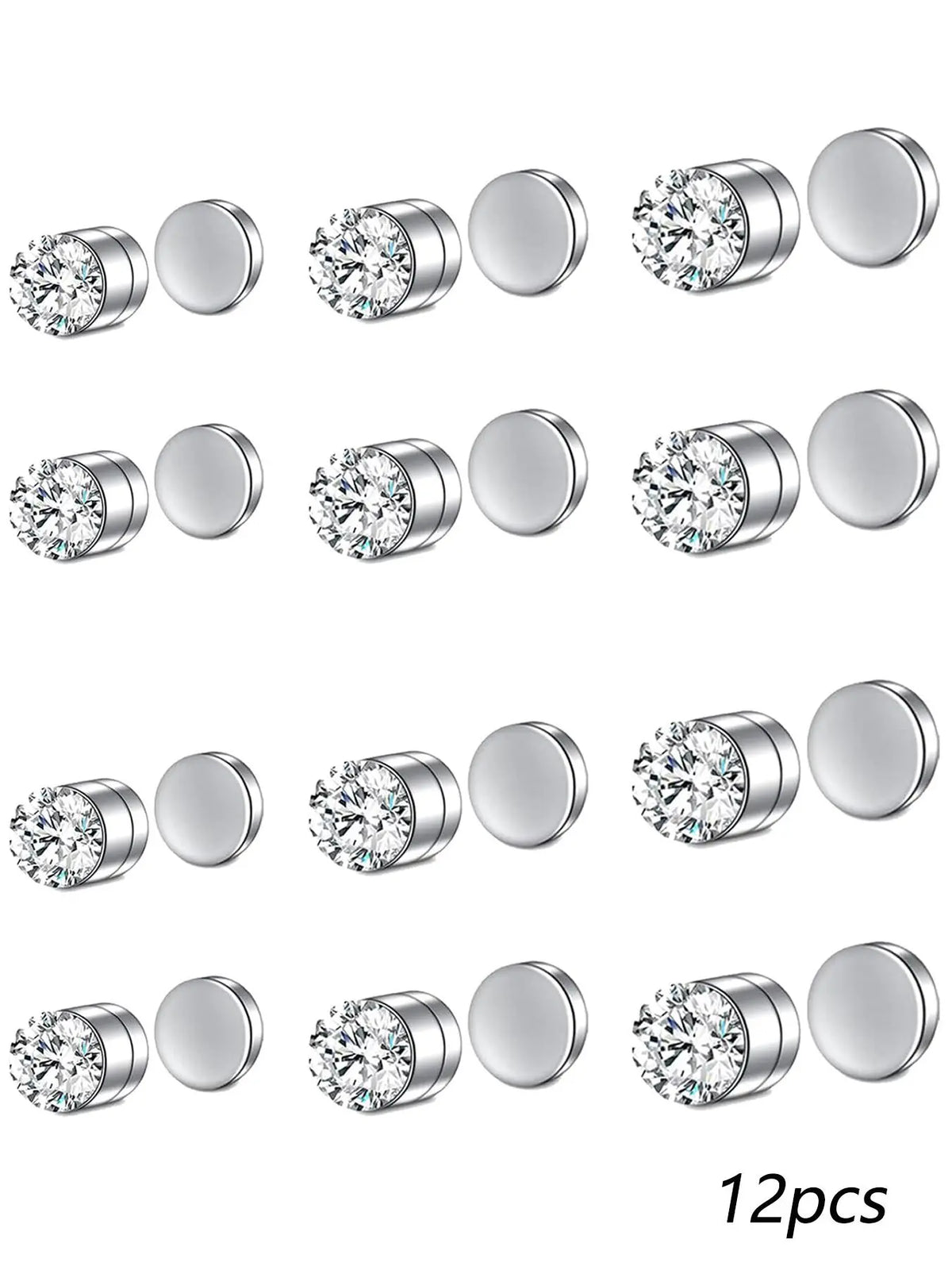 13pcs/set Rhinestone Decorated Faux Nose Rings, Stainless Steel Magnetic Nose Rings Set, Non-Piercing Body Jewellery for Women and Men, Fashion Accessories for Party and Daily Wear