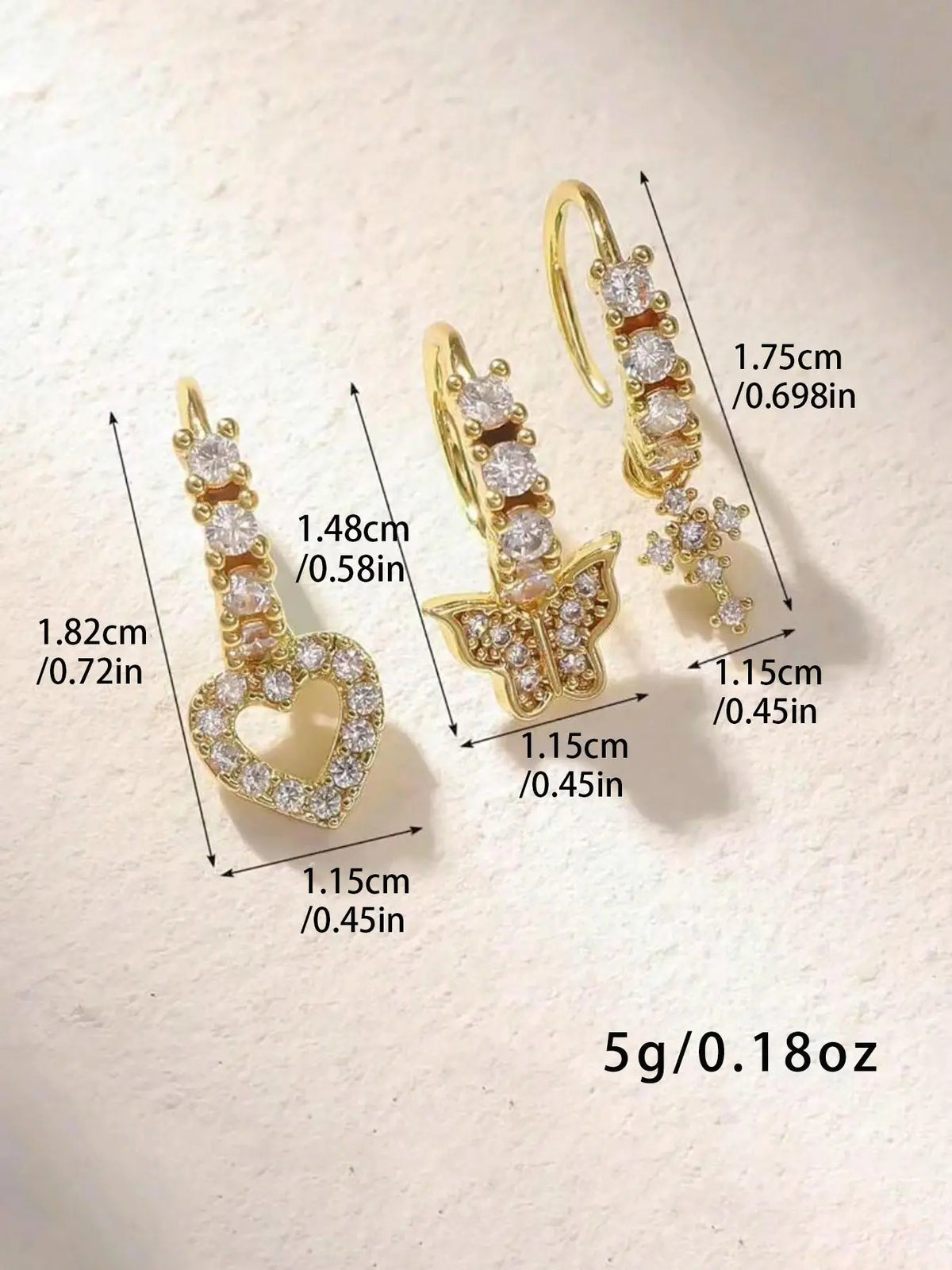 Heart & Cross & Butterfly Design Nose Ring Set, Fashionable Nose Ring for Women & Girls, Trendy All-match & Exquisite Jewelry for Birthday Gift, Nose Piercing Jewelry, Body Jewelry