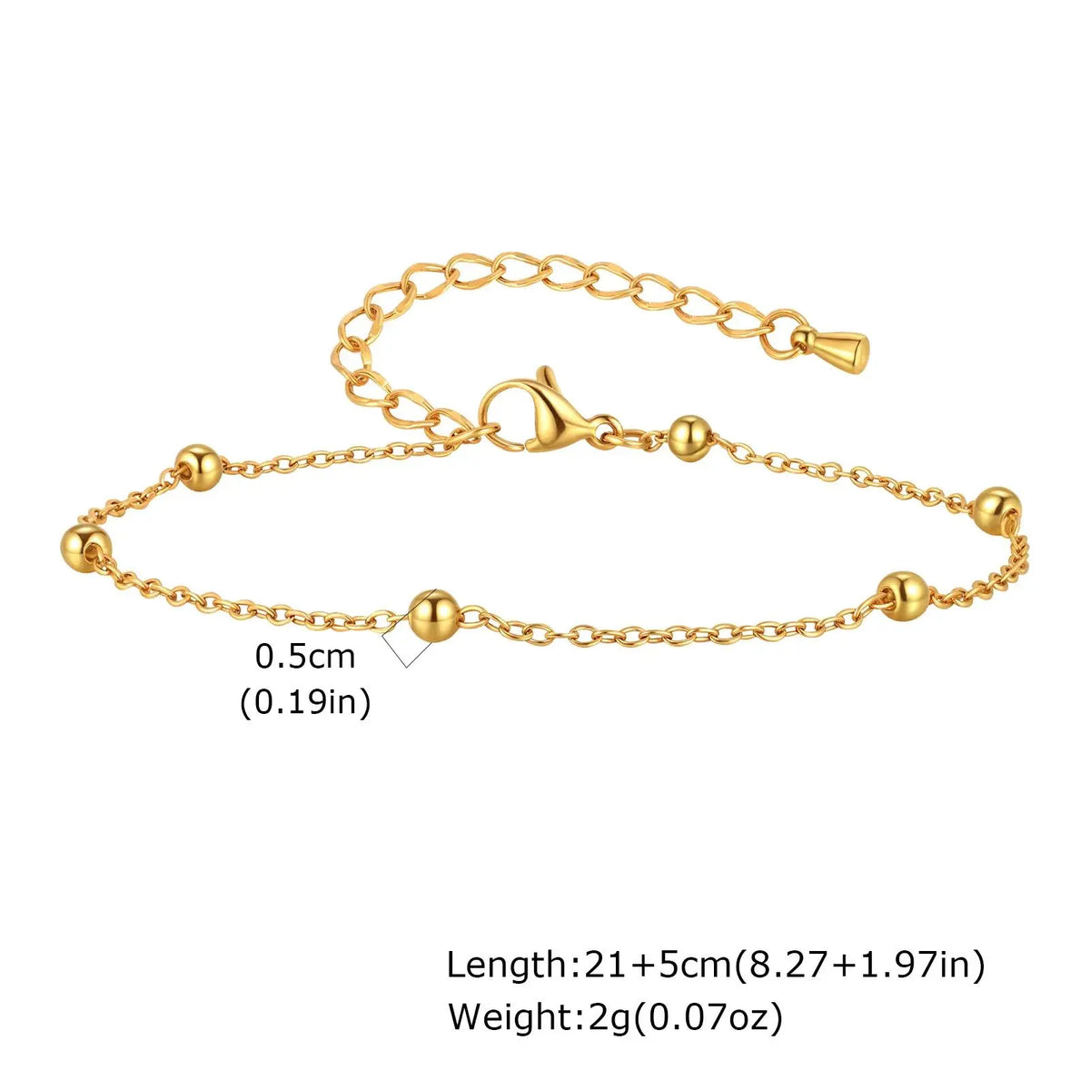 Women's Boho Ball Beads Ankle Chain Bracelet - Gold-Plated Stainless Steel, Waterproof Summer Beach Foot Jewelry, Christmas Birthday Prom Gift for Grandma, Mother Accessory