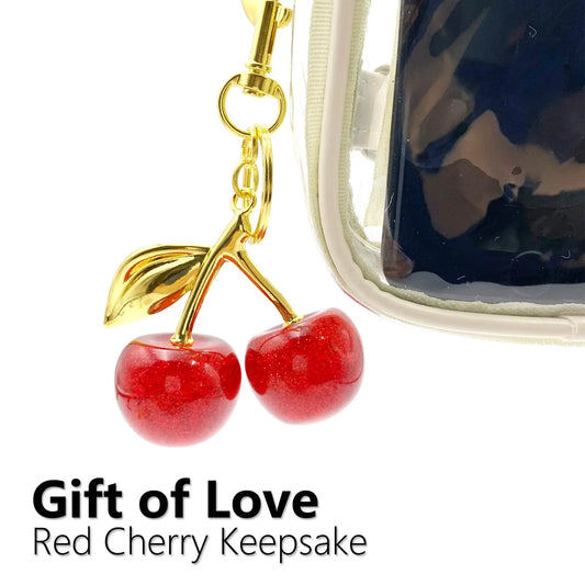Cute Cherry Charm Clip-On Fashion Gift Keychain - Women's Everyday Cute Accessories, Car Interior Decoration, Bag Charms & Purse Accent