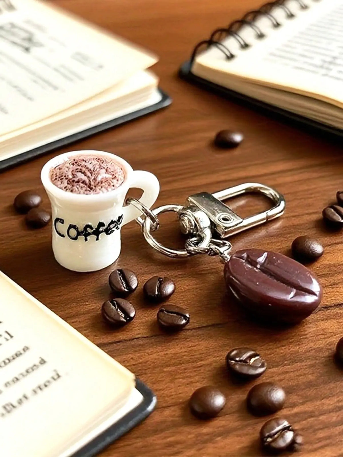 Realistic Coffee Bean Cup Keychain, Trendy Cute Lightweight Resin Mug Keychain, Perfect for Coffee Lovers, Ideal for Backpacks, Purses & Bags, Great Gift