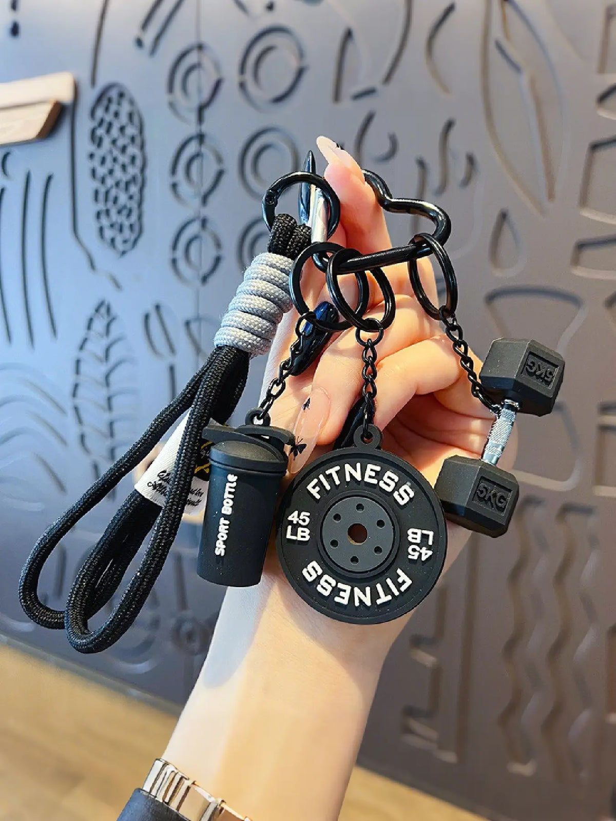 1 Piece Creative Versatile Barbell Decorative Hanging Keychain Lanyard for Bags and Keys, Key Accessories, Stylish Accessory for Everyday Use, Perfect Gift Idea