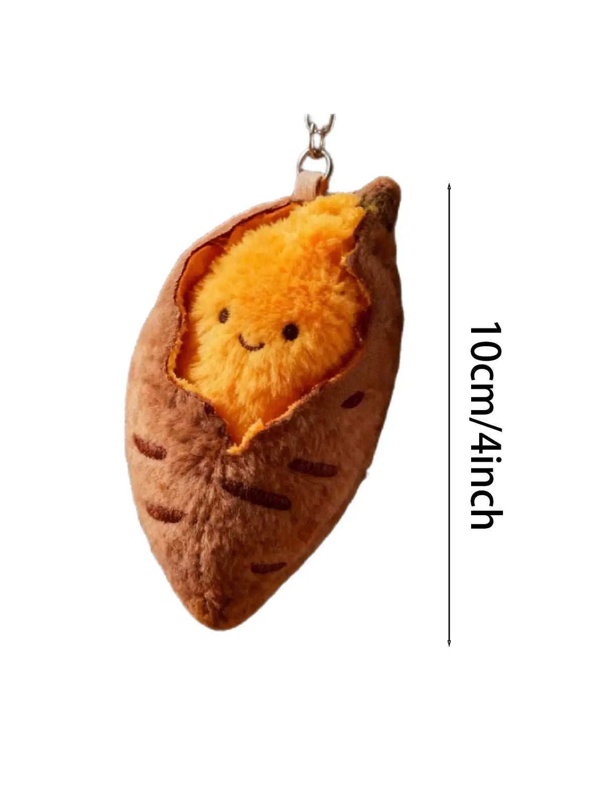 Roasted Sweet Potato Plush Keychain - Cute Food Plushie with Soft Plush & Keyring, Adorable Bag Charm for Backpack, Purse, Gift for Foodie Friends, Keychain for Bags, Cute Keychains