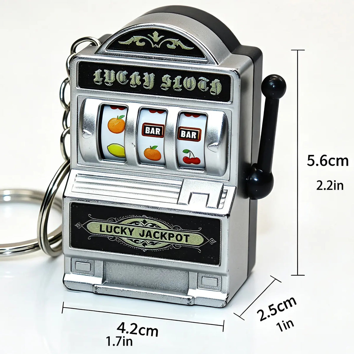 Mini Retro Fruit Slot Machine Keychain, Electroplated Stress Relief Toy, Vintage Arcade Style Creative Plastic Phone Charm, Unique Design, Fidget Keyring, Cool Keychains