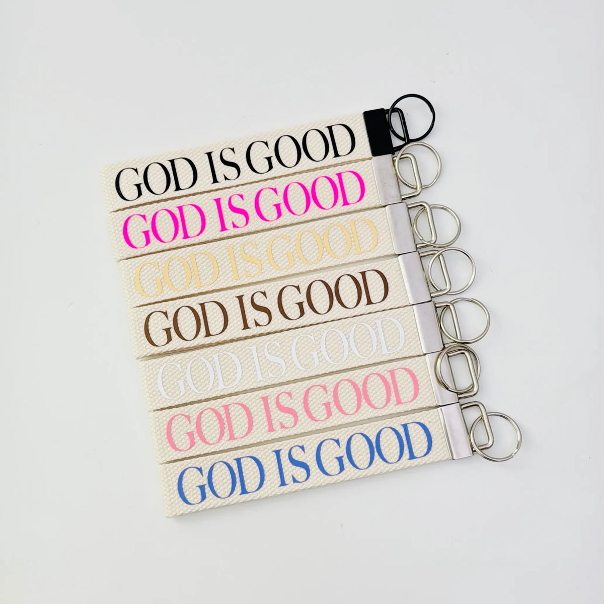 Christian Trendy Vinyl Keychain Wristlet - Ivory Band, Bible Verse Design, "Make Heaven Crowded" Message, Fashion Key Holder for Costume Jewelry Accessories