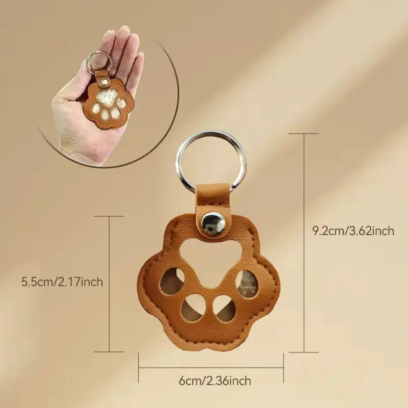 Small Pet Memorial 2-in-1 Leather Fur Holder Charm - Handmade Heart Keychain, Buckle, Durable Lightweight The Memory Keeper with Photo Slot for Cat/Dog Fur Lovers (Everyday Commemorative Gift)