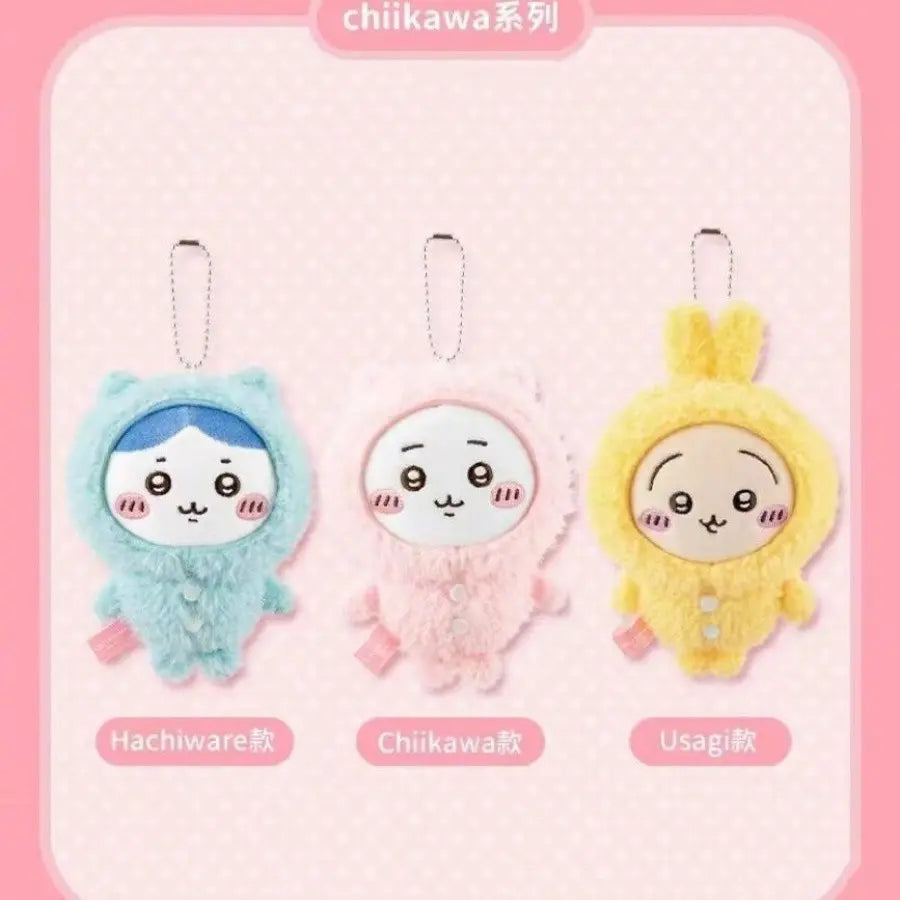 Cute Japanese Anime Character Hamster, Blue Cat, Rabbit Plush Keychain, Fluffy Bunny Keychain, Backpack Decoration, Room Decor Gift for Friends, Keychain Kawaii