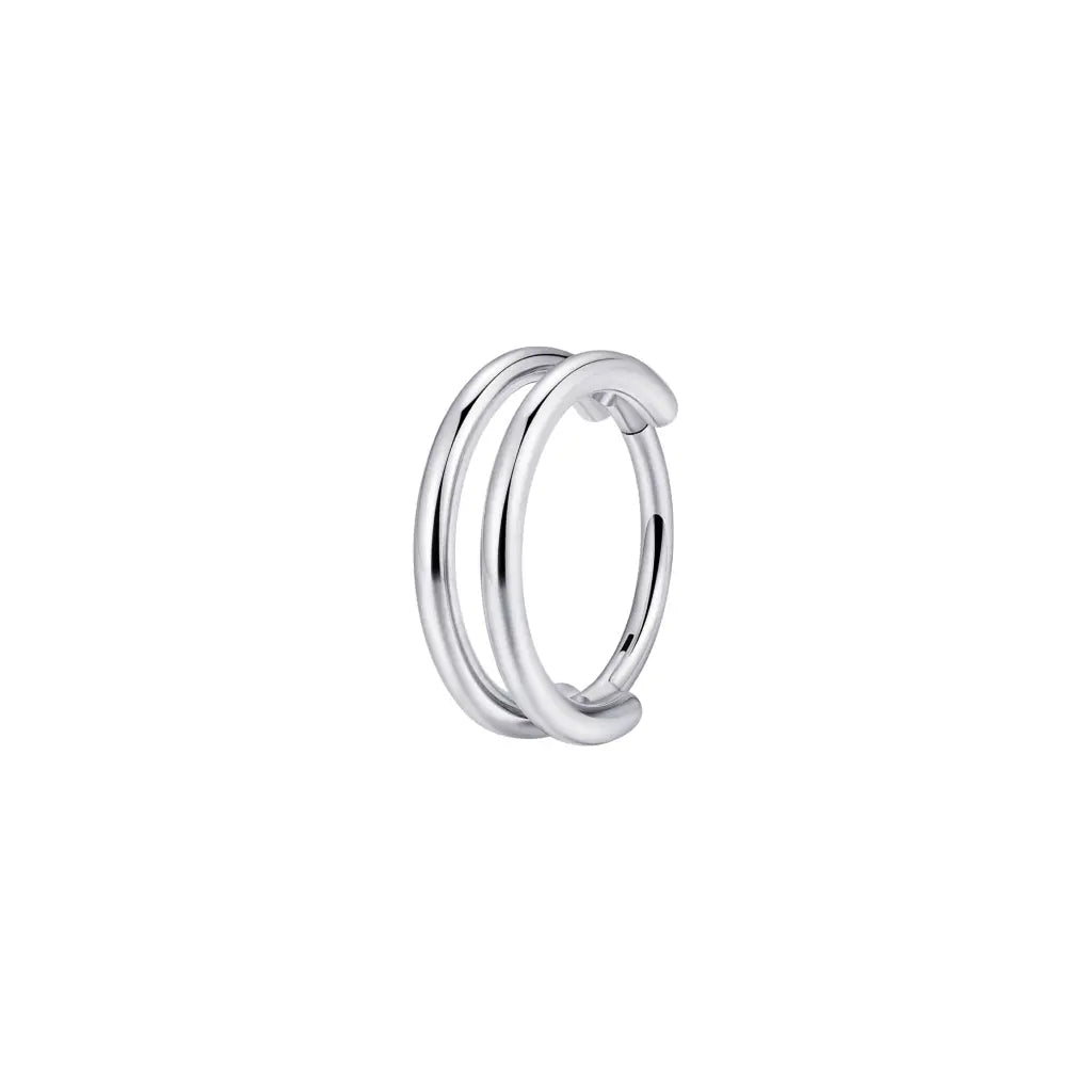 Titanium Plain Double-Band Hinged Nose Hoop
