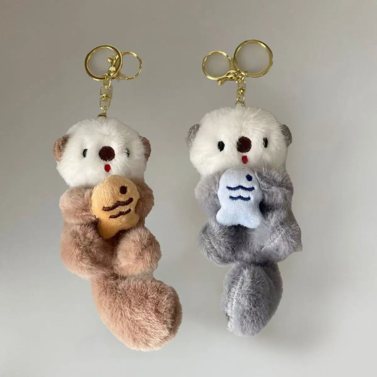 2pcs/3pcs Kawaii Otter Plush Toy Keychain - Aesthetic Animal Pendant Charm, Key Chain Decorations, Soft Stuffed Doll Accessory, Whimsical Quirky Gifts, Gifts for Girlfriend, Kawaii Fashion Accessories