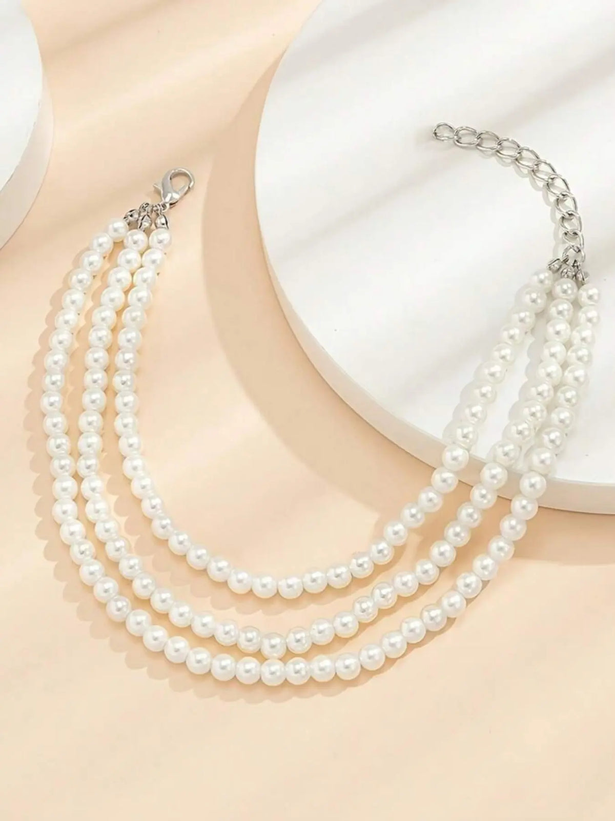 Elegant & Sexy Faux Pearl Beaded Tassel Anklet, Multi-Layered Geometric Foot Jewelry, Perfect for Parties, Stylish Accessory, Dainty Layered Anklet, Trendy Fashionable Accessories