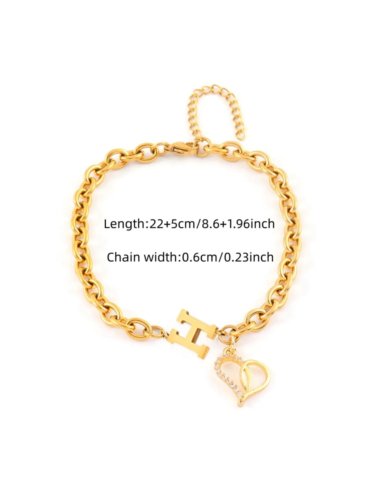 Women's Fashion Hollow Heart Pendant Ankle Chain, Anklet, Stainless Steel, Letter Pattern, All Seasons, Stylish Foot Jewelry