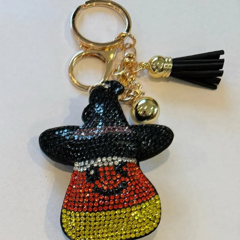 LGS Charms - Halloween and Autumn - Rhinestone Keychain for Zippy Bag Fashion Accessory with Tassel