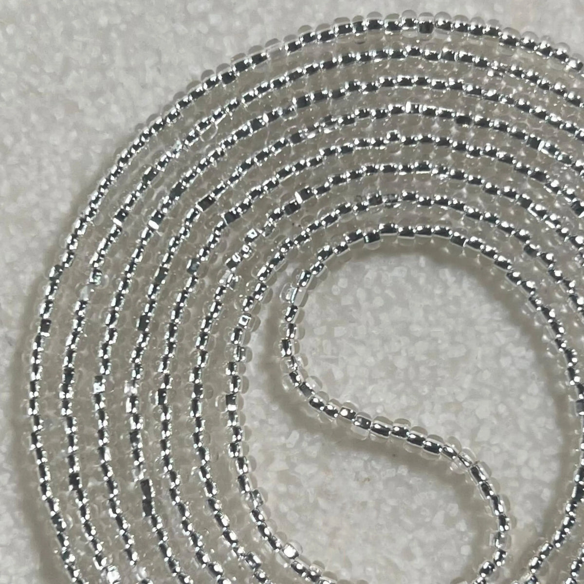 DIAMOND - READ DESCRIPTION! - Tie On Waist Beads - 45 to 60 inches Waistbeads - Silver Waistbeads - Belly Beads - Body Beads - African Waistbeads Made By Venus