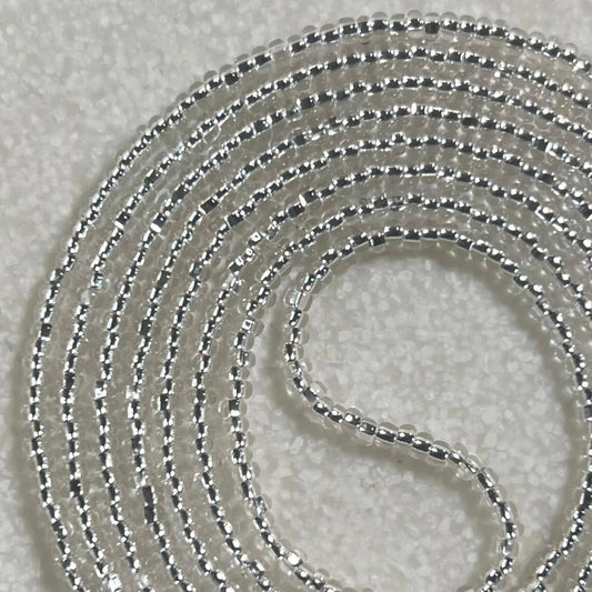 DIAMOND - READ DESCRIPTION! - Tie On Waist Beads - 45 to 60 inches Waistbeads - Silver Waistbeads - Belly Beads - Body Beads - African Waistbeads Made By Venus